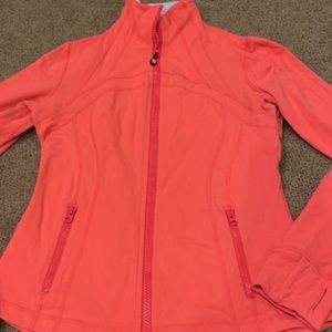 Lululemon zip up orange pink tangerine jacket size 10